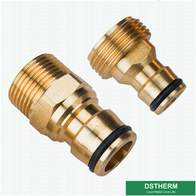 Brass Hose Tap Connector Threaded Garden Water Pipe Quick Adapter Three  Ways Nipple Joint