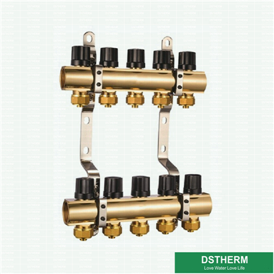 Brass Manifold Five Ways Water Cycle Flow Brass Manifold With Wall Clamp