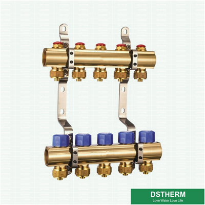 Brass Manifold Five Ways Water Flow Brass Manifold For Underfloor Heating
