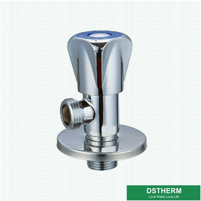 Blue Cover Cap Chrome Plated Triangle Handle Brass Angle Valve