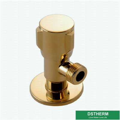 Brass Angle Valve Gold Color Coated Round Handle Brass Angle Valve