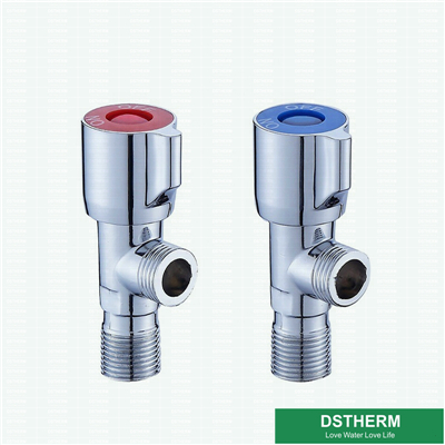 Red and Blue Cover Cap Chrome Plated Handle Brass Angle Valve