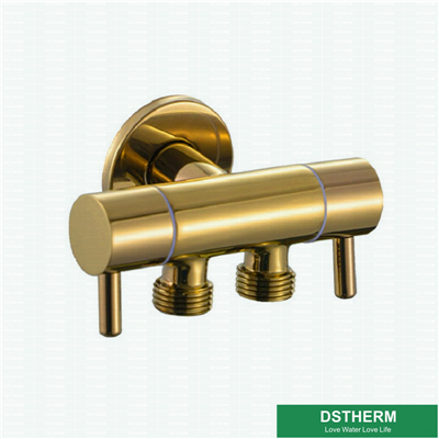 Brass Shining Color Coated Transfered Two Ways Angle Shower Valve