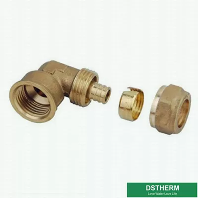 Female Threaded Elbow Pex Brass Fittings Brass Color Customized Logo Screw Fittings Middle Weight