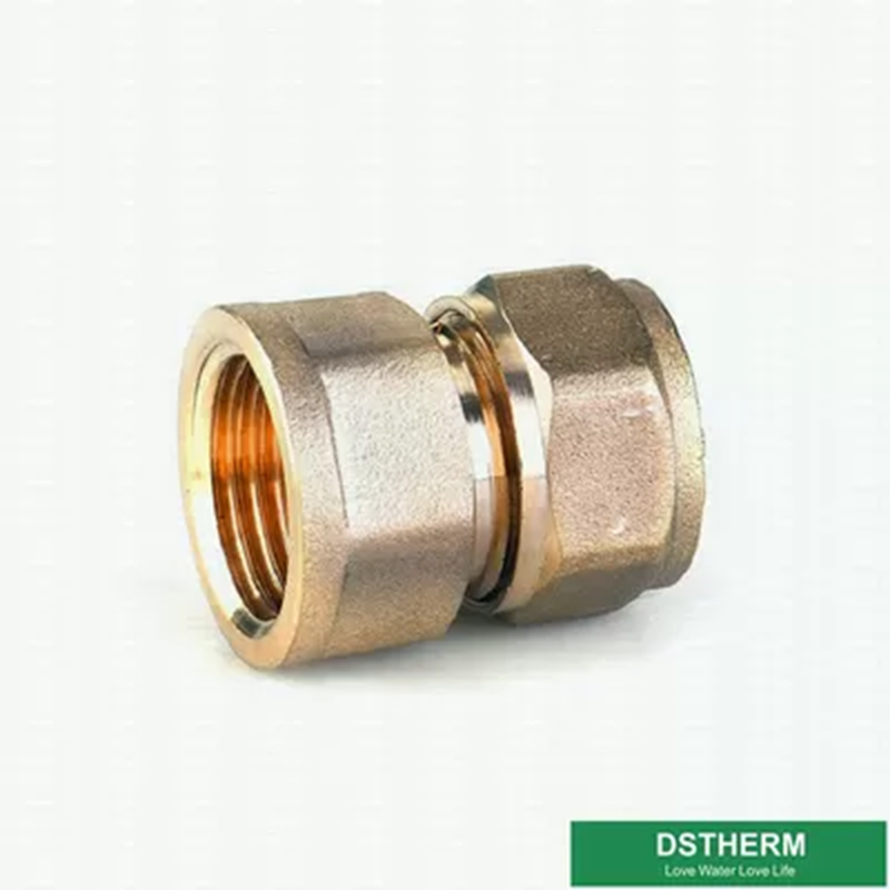 Female Threaded Coupling Pex Fittings Brass Color ISO Standard