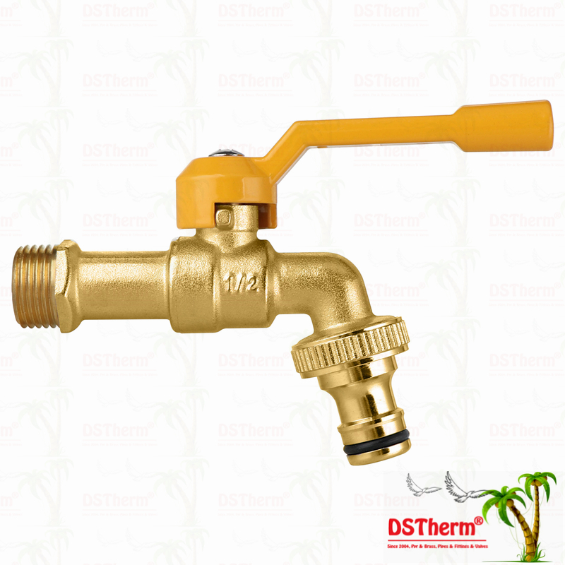 Gold Plated Heavy Duty Classic Aluminum Handle Bibcocks Spigot Water Tap Water Spout Faucet